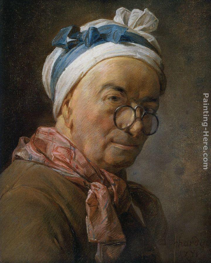 Jean Baptiste Simeon Chardin Selfportrait with glasses